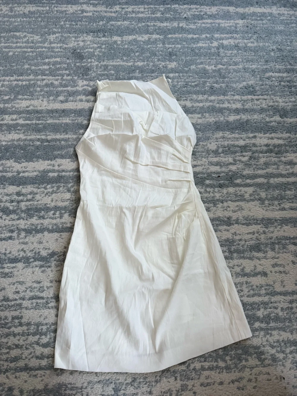 Zara Ivory Draped Linen Blend Mini Dress - Picture 6 of 8